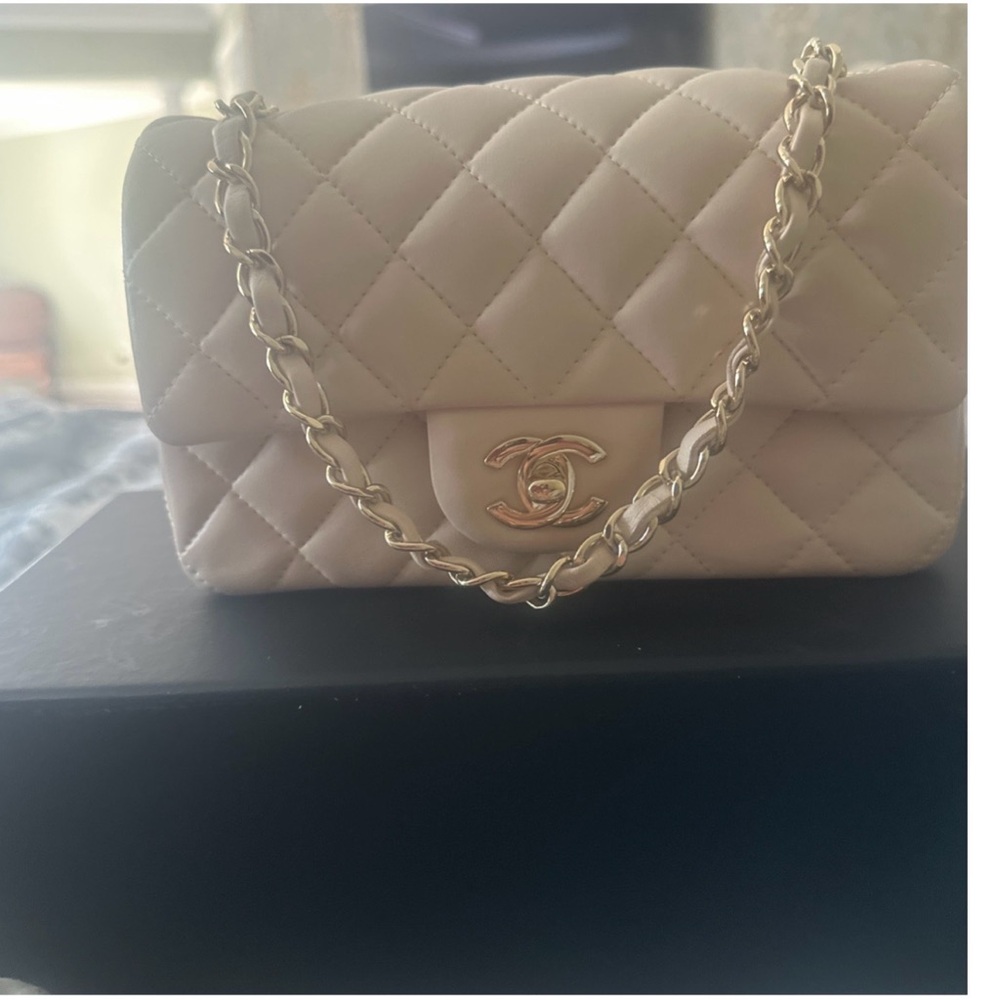 Chanel Beige Quilted Shoulder Bag